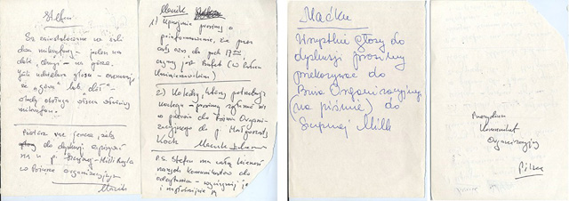 14 - Listy z sali do Macieja Łukasiewicza z Biura Organizacyjnego.
zbiory Pracowni Wolnego Słowa SDP